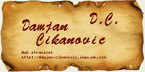 Damjan Čikanović vizit kartica